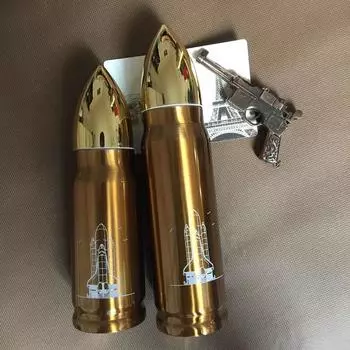 Бутылка для воды из нержавеющей стали с пулевидной головкой, термос для воды, подарочная кружка для бизнеса 350ml золотой