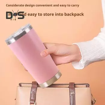 Бутылка для воды из нержавеющей стали с двойными стенками, вакуумная изоляция, чашка объемом 20 унций, герметичная кофейная чашка для дома, школы, улицы 20oz розовый