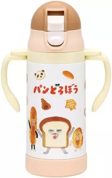 Бутылка для воды из нержавеющей стали Skater 2WAY с двумя ручками и трубочкой, 350 мл, детская кружка-сковорода Robber STWM3N-A