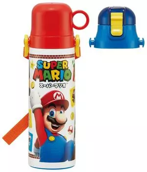 Бутылка для воды из нержавеющей стали Skater, прямая питьевая, 580 мл, чашка для питья, 570 мл, Super Mario 23, легкая, для мальчиков, спортивная бутылка, милая, для детей