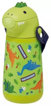Бутылка для воды из нержавеющей стали Skater 3D с трубочкой 370 мл вакуумная дуплексная для холодного хранения только динозавр динозавр SSH4D-A
