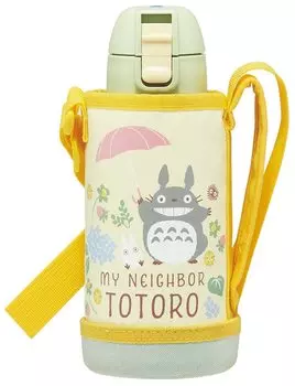 Бутылка для воды из нержавеющей стали Skater для питья 600 мл Totoro Sanpomichi, легкая, для девочек, поставляется с эксклюзивным чехлом, только для холодного хранения Ghibli