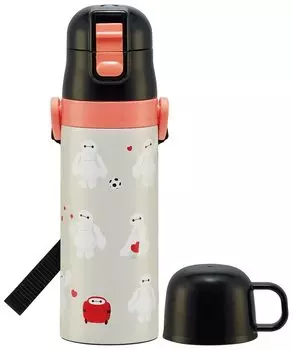 Бутылка для воды из нержавеющей стали Skater, 2-сторонняя, для прямого питья, 470 мл, чашка для питья, 430 мл, Baymax, легкая, для девочек и мальчиков, спортивная бутылка, симпатичная