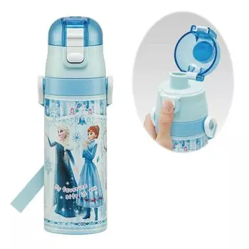 Бутылка для воды из нержавеющей стали Skater, прямая питьевая, 470 мл, Disney Frozen 24, легкая, холодного типа, спортивная бутылка для хранения, милая, для детей