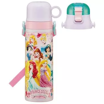 Бутылка для воды из нержавеющей стали Skater 2way, прямая питьевая, 580 мл, чашка для питья, 570 мл, Disney Princess, 24, бутылка для воды с изоляцией от холода, спортивная бутылка, симпатичная