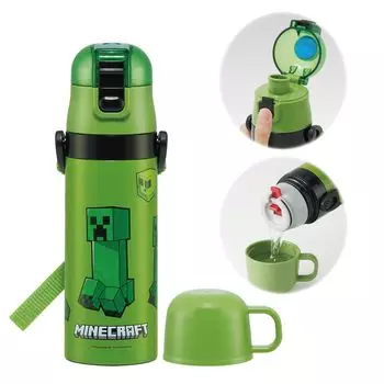 Бутылка для воды из нержавеющей стали Skater, прямая питьевая, 470 мл, чашка для питья, 430 мл, легкая, для мальчиков, спортивная бутылка для воды Minecraft, симпатичная