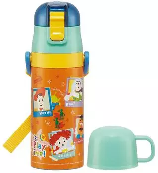 Бутылка для воды из нержавеющей стали Skater, 2-сторонняя, для прямого питья, 420 мл, чашка для питья, 350 мл, легкая, для мальчиков, Disney, маленькая емкость