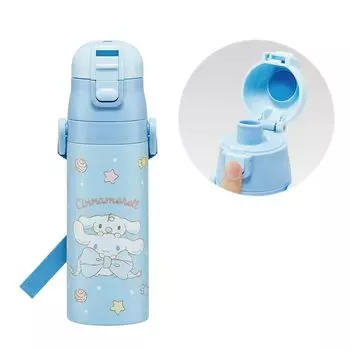 Бутылка для воды из нержавеющей стали Skater, прямая питьевая, 470 мл, детская, легкая, Sanrio Cinnamoroll, большая лента, для девочек, прохладная, спортивная бутылка для воды