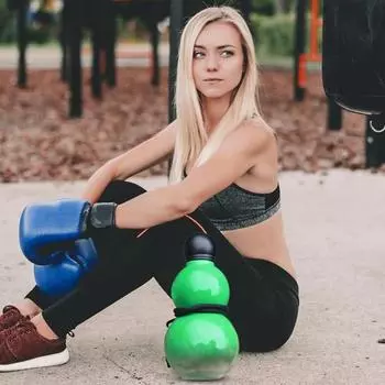 Бутылка для воды из тыквы 2 шт. 800 мл с защитой от ожогов, подвесной ремень для переноски, аксессуар для бутылок для воды в китайском стиле в стиле ретро для походов в спортзал фиолетовый/зелёный