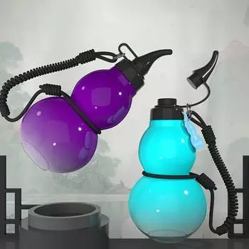 Бутылка для воды из тыквы 800 мл Tritan Sports Monkey King Inspired Design Kettle Travel Gym Water Bottle Китайская бутылка для воды в стиле ретро с возможностью самостоятельного изготовления A чёрный