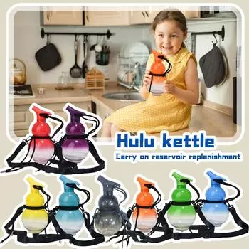 Бутылка для воды из тыквы, бутылка для воды из тыквы в китайском стиле ретро, портативная бутылка для воды из тыквы для спорта и путешествий, спортивная бутылка для воды большой емкости One Size чёрный