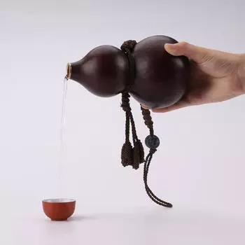 Бутылка для воды из тыквы для вина, вдохновленная Сунь Укуном, бутылка для воды для походов в спортзал, дорожная бутылка, традиционный китайский дизайн, плетеная вручную тыква, контейнер для напитков S