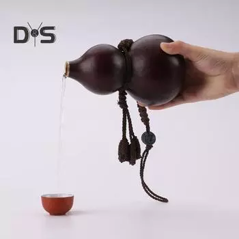 Бутылка для воды из тыквы для вина, вдохновленная Сунь Укуном, бутылка для воды для походов в спортзал, традиционная китайская конструкция, плетеная вручную, контейнер для напитков из тыквы с узлами S