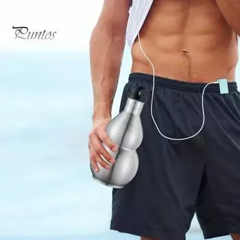 Бутылка для воды из тыквы из нержавеющей стали объемом 1500 мл с трубочкой, устойчивая к ожогам, в китайском стиле ретро, экологически чистый дорожный чайник для спортзала, черный цвет M-YTH Monkey King