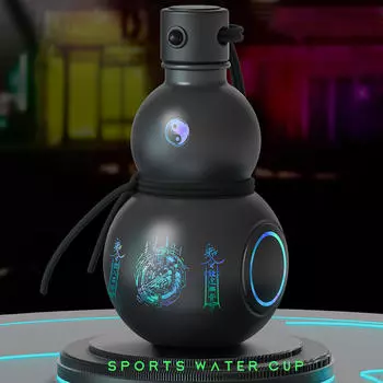 Бутылка для воды из тыквы, китайская креативная, портативная, стильная, для путешествий Black