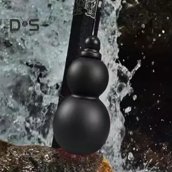 Бутылка для воды из тыквы объемом 800 мл с ремешком на талию, щеткой для стакана, винтажная китайская бутылка для питья Monkey King Wukong для путешествий и фитнеса чёрный