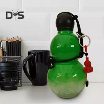 Бутылка для воды из тыквы объемом 800 мл в винтажном китайском стиле, бутылка для питья Wukong, большая емкость, портативная, для путешествий на открытом воздухе, для фитнеса, спорта, для воды синий