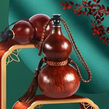 Бутылка для воды из тыквы Wukong 150/500 мл с плетеной веревкой-кисточкой, винтажная китайская тыква Monkey King, контейнер для напитков, для путешествий, фитнеса, питья S