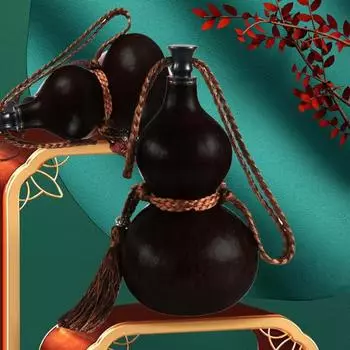 Бутылка для воды из тыквы Wukong 150/500 мл с плетеной веревкой-кисточкой, винтажная китайская тыква Monkey King, контейнер для напитков, дорожная бутылка для питья для фитнеса S