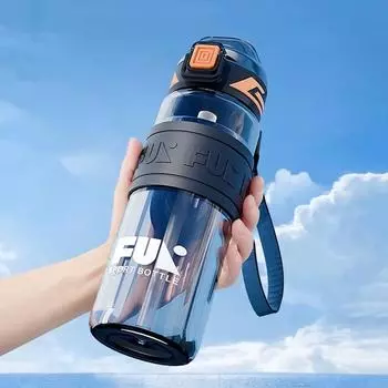 Бутылка для воды из высококачественного материала Tritan объемом 640 мл/770 мл, портативная, прочная, для занятий спортом в спортзале, велоспорта 640ml чёрный