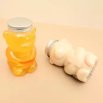 Бутылка для воды Kawaii Bear объемом 500 мл для молока, чая, кофе, сока, портативная прозрачная бутылка для напитков с крышкой