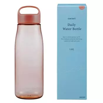 Бутылка для воды Marna Daily, мягкий вкус, как у стекла, для посудомоечной машины, коралловый красный K819R (1л / Без упаковки) (Легкий / безопасный) коралл красный