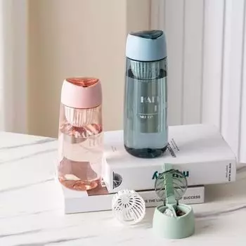 Бутылка для воды на 600 мл с хорошим уплотнением, герметичная, большая емкость, прозрачная с ремешком, консервная банка для хранения воды, пищевая банка 600ML синий