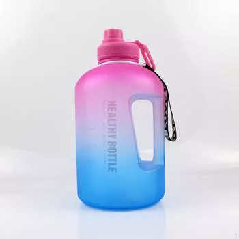Бутылка для воды на галлон с соломенным кувшином с маркером времени для бега и пеших прогулок