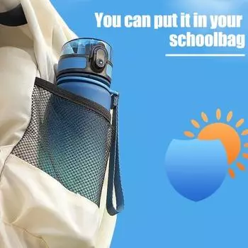 Бутылка для воды, не содержащая BPA, герметичная спортивная чашка градиентного цвета для школы, чашка для питья, дорожная кружка для питья 500ML розовый