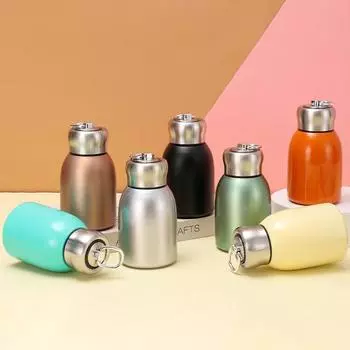 Бутылка для воды объемом 300 мл, мини-кружка-термос из нержавеющей стали, термокружка для кофе, портативная, модная, для бизнеса, вакуумная, для улицы чёрный