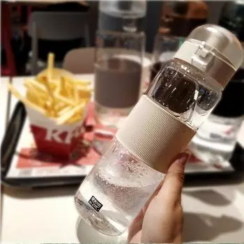 Бутылка для воды объемом 800 мл для путешествий, походов, кемпинга, офиса, школы, портативного пластикового чайника, кофе, чая, герметичная спортивная детская бутылка для воды серый