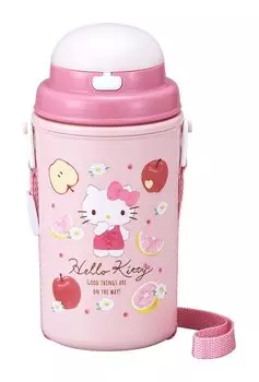 Бутылка для воды OSK с трубочкой 450 мл Hello Kitty Fruit (холодный тип) СК-450С розовый