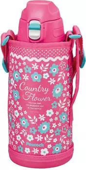 Бутылка для воды Peacock для детей 800 мл, холодное хранение, одно касание, прямое питье, детская бутылка с мешочком, розовый цветок PFL The-peacock 0,8 л AJC-F81