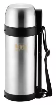 Бутылка для воды Pearl Metal 1500 мл с чашкой, двойная бутылка из нержавеющей стали Refless HB-2427