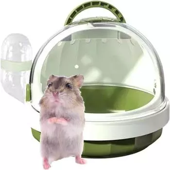 Бутылка для воды, переноска для хомяков, переносная переноска для мелких домашних животных, удобная для переноски, сумка для хомяков, мышей розовый