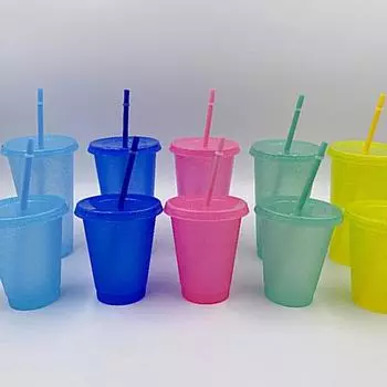 Бутылка для воды Портативная многоразовая чашка из полипропилена для девочек с блестками и блестками для улицы S жёлтый