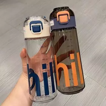 Бутылка для воды Портативная мужская и женская большая вместительная летняя спортивная бутылка для воды Пластиковая бутылка для воды для студентов Герметичная посуда для питья 420ml
