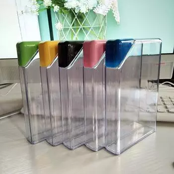 Бутылка для воды Прозрачная книга Портативный бумажный коврик Бутылка для воды Плоский чайник для напитков