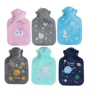 Бутылка для воды резиновая сумка милый мультфильм теплый расслабляющий безопасный тепло холодный большой as the picture