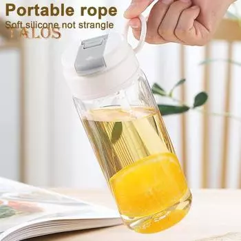 Бутылка для воды с крышкой-непроливайкой объемом 450 мл/600 мл, без бисфенола А, для работы, учебы, путешествий, герметичная, для управления одной рукой 450ML светло-серый