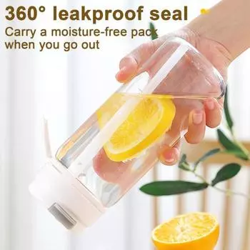 Бутылка для воды с крышкой-непроливайкой объемом 450 мл/600 мл, без бисфенола А, для работы, учебы, путешествий, герметичная, для управления одной рукой 450ML светло-синий