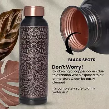 Бутылка для воды с медной нитью, глянцевая отделка, 1000 мл, герметичная, бесшовная, аюрведическая бутылка для воды