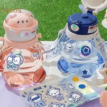 Бутылка для воды с наклейкой Anti-drop Free BPA практичный кувшин для питья в форме мультфильма дорожный аксессуар фиолетовый