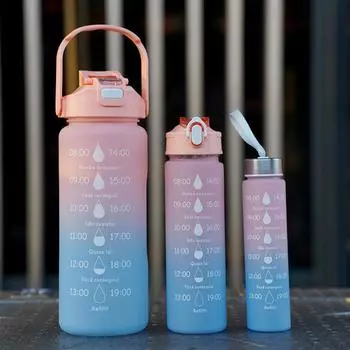 Бутылка для воды с отметками времени, герметичная спортивная питьевая бутылка для взрослых и подростков