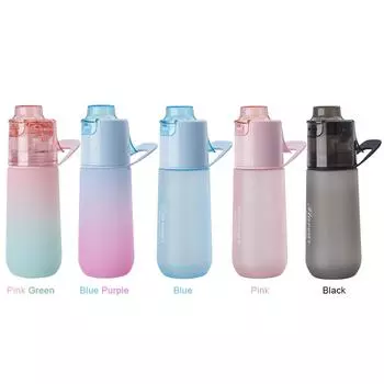 Бутылка для воды с распылителем 750 мл, бутылка для воды с ароматом воздуха, портативная бутылка для распыления воды и охлаждения во время занятий спортом 750ML чёрный