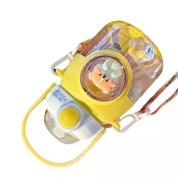 Бутылка для воды с соломинкой для детей пластиковая 820 мл термостойкая портативная милая мультяшная спортивная вода