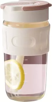 Бутылка для воды с трубочкой 2way, совместимая с газированной водой, 520 мл, боросиликатное стекло, широкое горлышко, совместимое со спортивными напитками, бутылка для воды с заморозкой