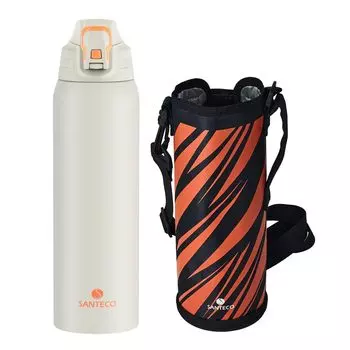 Бутылка для воды SANTECO, термос объемом 1500 мл, спортивная бутылка из нержавеющей стали с вакуумной изоляцией, сохраняющая холод, теплая, легко моющаяся, для непосредственного употребления напитка серый