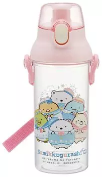Бутылка для воды Skater Clear 480 мл Пластиковая прозрачная бутылка Сделано в Японии Sumikkogurashi Shirokuma Furusato Girls PSB5TR69501 Детская Детская