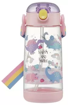 Бутылка для воды Skater Happy Smile Rainbow 480 мл прозрачная бутылка с трубочкой для детей и PDSH5-A